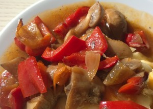 Грибы с болгарским перцем